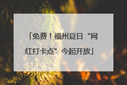 免费！福州夏日“网红打卡点”今起开放
