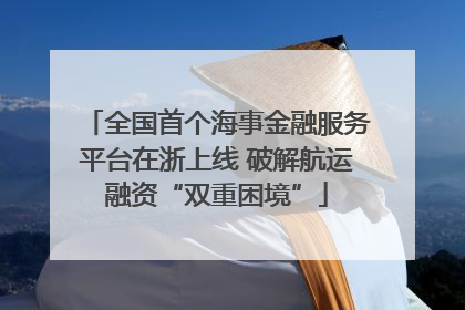 全国首个海事金融服务平台在浙上线 破解航运融资“双重困境”