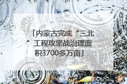 内蒙古完成“三北”工程攻坚战治理面积3700多万亩