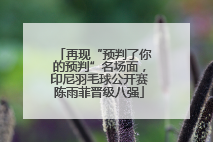 再现“预判了你的预判”名场面，印尼羽毛球公开赛陈雨菲晋级八强
