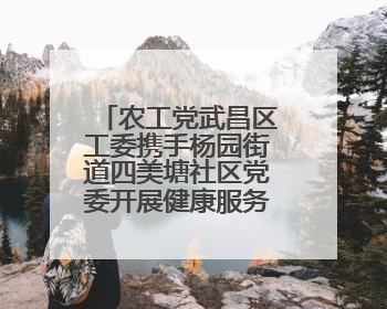 农工党武昌区工委携手杨园街道四美塘社区党委开展健康服务活动