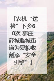 农机“送检”下乡60次 枣庄薛城临城街道为夏粮收割添“安全引擎”