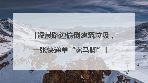 凌晨路边偷倒建筑垃圾，一张快递单“露马脚”