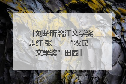 刘楚昕漓江文学奖走红 张一一“农民文学奖”出圈