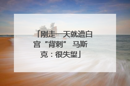 刚走一天就遭白宫“背刺” 马斯克：很失望