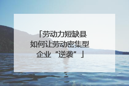 劳动力短缺县 如何让劳动密集型企业“逆袭”