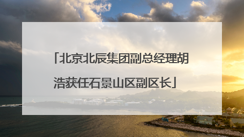 北京北辰集团副总经理胡浩获任石景山区副区长