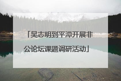 吴志明到平潭开展非公论坛课题调研活动