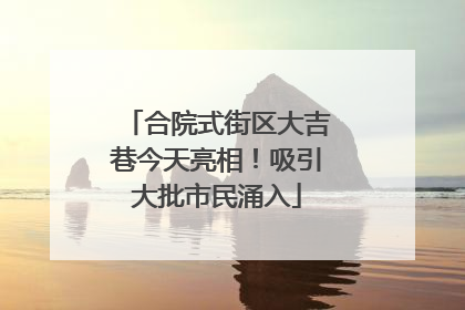 合院式街区大吉巷今天亮相！吸引大批市民涌入