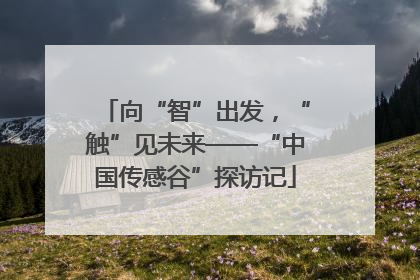 向“智”出发，“触”见未来——“中国传感谷”探访记