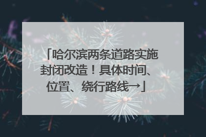 哈尔滨两条道路实施封闭改造！具体时间、位置、绕行路线→