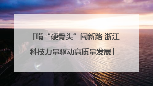 啃“硬骨头”闯新路 浙江科技力量驱动高质量发展