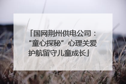国网荆州供电公司：“童心探秘”心理关爱护航留守儿童成长