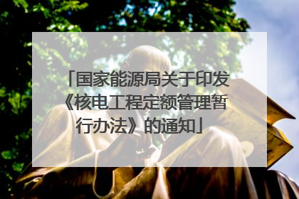 国家能源局关于印发《核电工程定额管理暂行办法》的通知