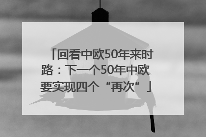 回看中欧50年来时路：下一个50年中欧要实现四个“再次”