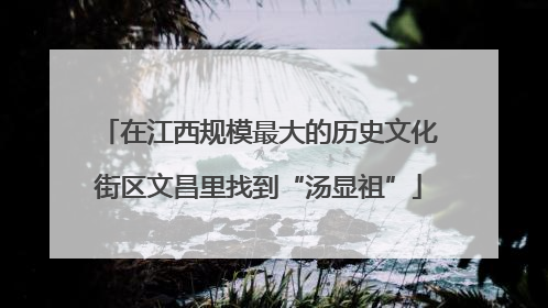 在江西规模最大的历史文化街区文昌里找到“汤显祖”