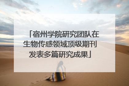 宿州学院研究团队在生物传感领域顶级期刊发表多篇研究成果