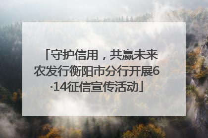 守护信用，共赢未来 农发行衡阳市分行开展6·14征信宣传活动