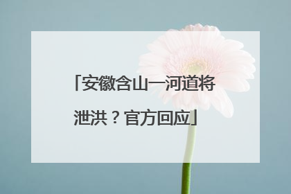 安徽含山一河道将泄洪？官方回应