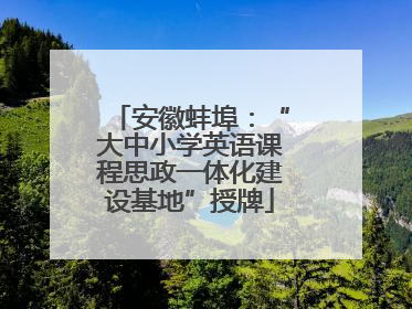 安徽蚌埠：“大中小学英语课程思政一体化建设基地”授牌