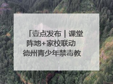 壹点发布｜课堂阵地+家校联动 德州青少年禁毒教育全覆盖