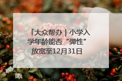 大众帮办｜小学入学年龄能否“弹性”放宽至12月31日？有地方已在探索