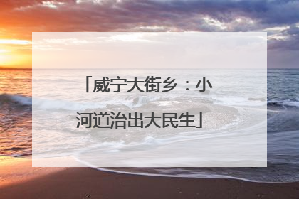 威宁大街乡：小河道治出大民生