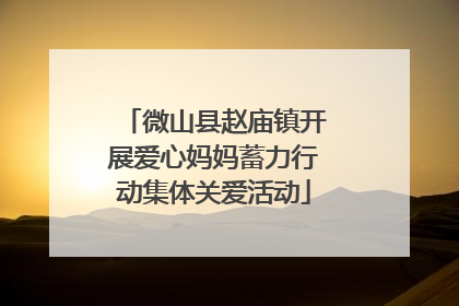 微山县赵庙镇开展爱心妈妈蓄力行动集体关爱活动