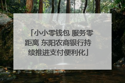 小小零钱包 服务零距离 东阳农商银行持续推进支付便利化