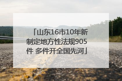 山东16市10年新制定地方性法规905件 多件开全国先河