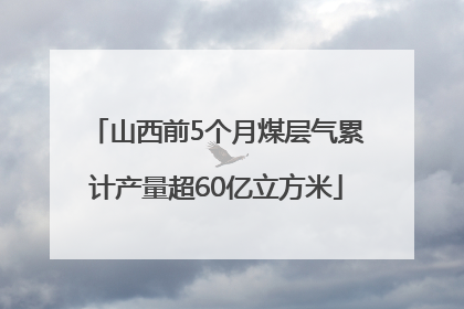 山西前5个月煤层气累计产量超60亿立方米