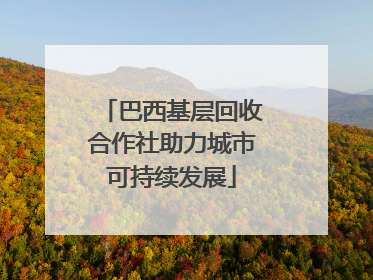 巴西基层回收合作社助力城市可持续发展