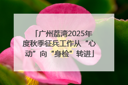 广州荔湾2025年度秋季征兵工作从“心动”向“身检”转进