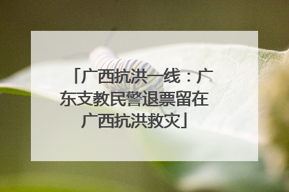 广西抗洪一线：广东支教民警退票留在广西抗洪救灾