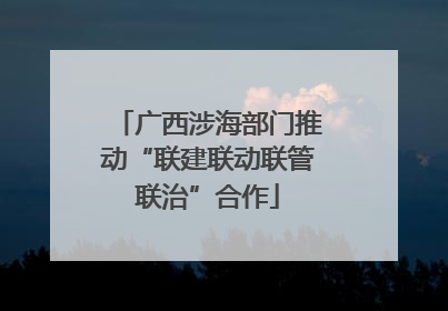 广西涉海部门推动“联建联动联管联治”合作