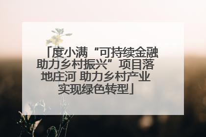 度小满“可持续金融助力乡村振兴”项目落地庄河 助力乡村产业实现绿色转型