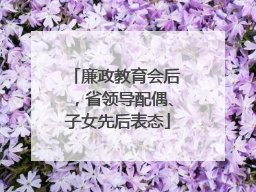 廉政教育会后，省领导配偶、子女先后表态