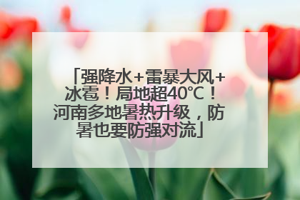 强降水+雷暴大风+冰雹！局地超40℃！河南多地暑热升级，防暑也要防强对流