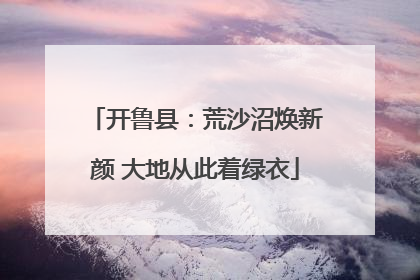 开鲁县：荒沙沼焕新颜 大地从此着绿衣