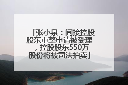 张小泉：间接控股股东重整申请被受理，控股股东550万股份将被司法拍卖
