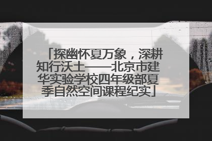探幽怀夏万象，深耕知行沃土——北京市建华实验学校四年级部夏季自然空间课程纪实