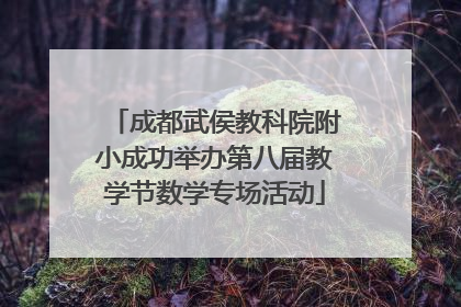 成都武侯教科院附小成功举办第八届教学节数学专场活动