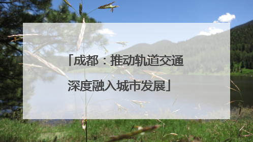 成都：推动轨道交通深度融入城市发展