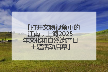 打开文物视角中的江南，上海2025年文化和自然遗产日主题活动启幕