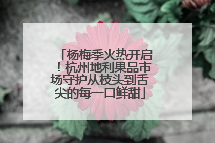 杨梅季火热开启！杭州地利果品市场守护从枝头到舌尖的每一口鲜甜