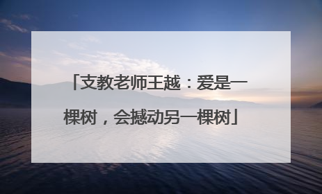 支教老师王越：爱是一棵树，会撼动另一棵树
