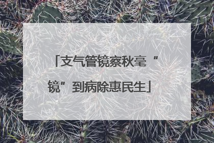 支气管镜察秋毫“镜”到病除惠民生