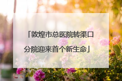 敦煌市总医院转渠口分院迎来首个新生命