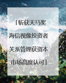 斩获天马奖 海信视像投资者关系管理获资本市场高度认可