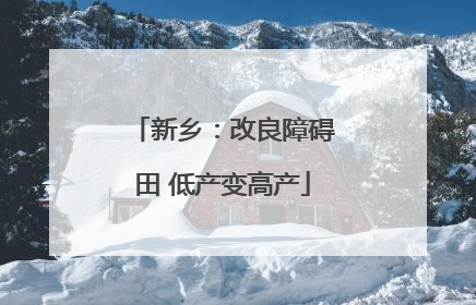 新乡：改良障碍田 低产变高产